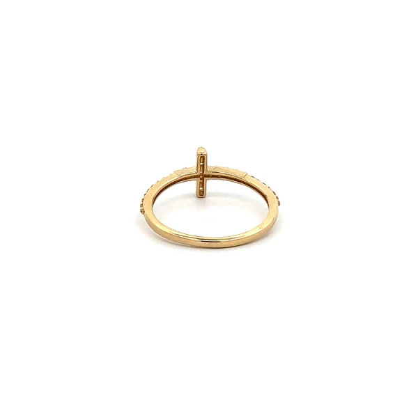 Goldring Kreuz mit Zirkonen