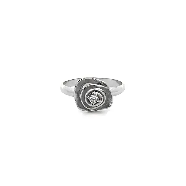 Ring mit Zirkon aus Weißgold