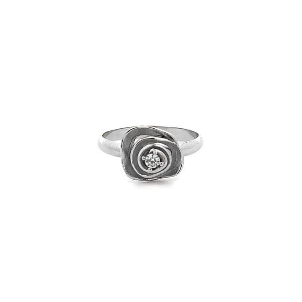 Ring mit Zirkon aus Weißgold