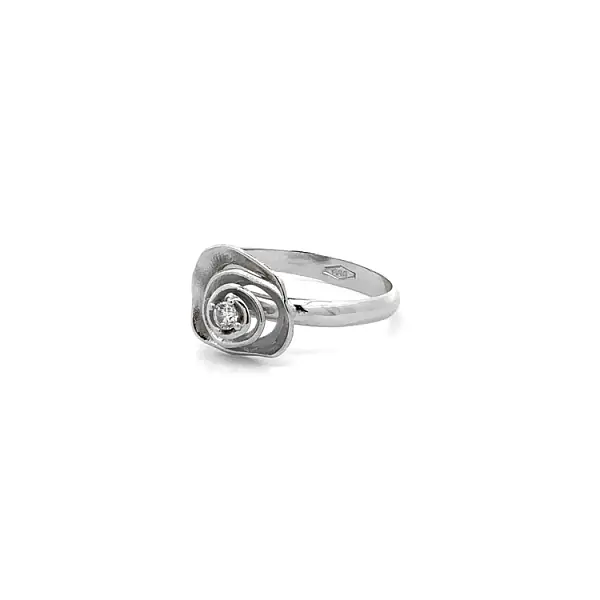 Ring mit Zirkon aus Weißgold