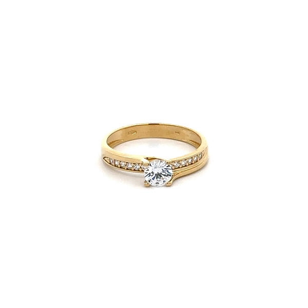 Gold Verlobungsring mit Zirkonen