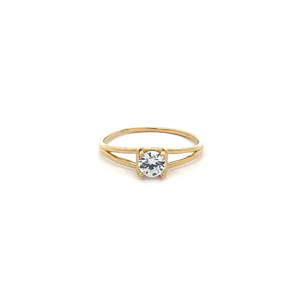 Gold Verlobungsring mit Zirkon