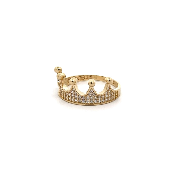Luxuriöser Ring in Form der Königskrone aus Gelbgold