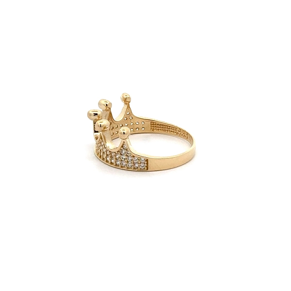 Luxuriöser Ring in Form der Königskrone aus Gelbgold