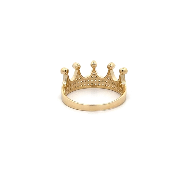 Luxuriöser Ring in Form der Königskrone aus Gelbgold
