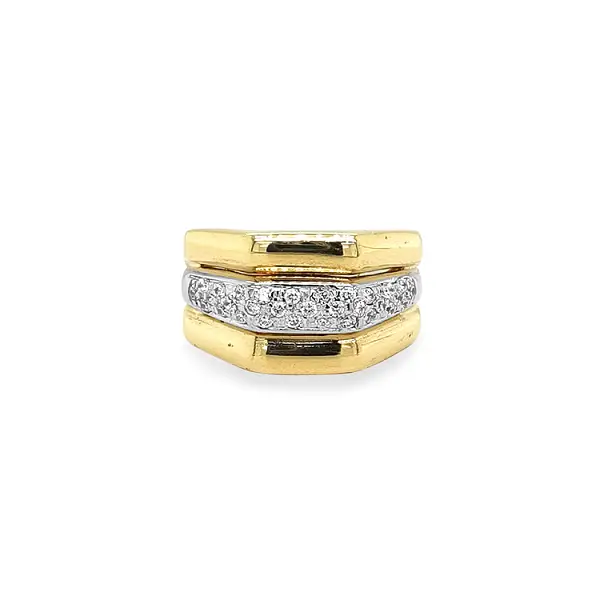 Goldring mit Zirkonen