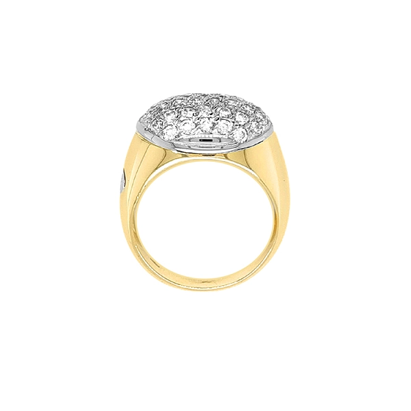 Kombinierter Goldring mit Zirkonen