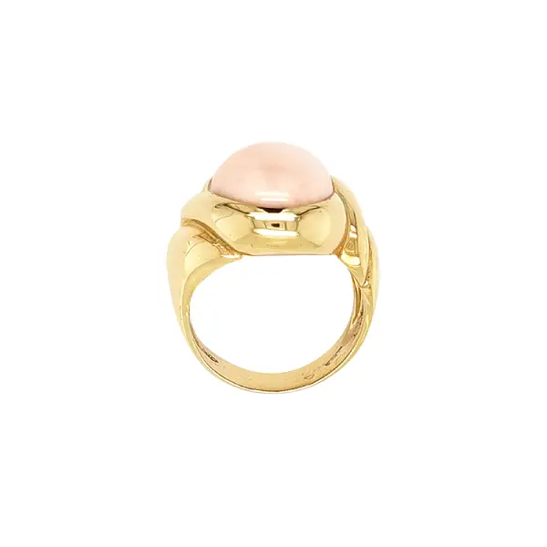 Goldring mit Koralle