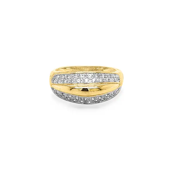 Goldring mit Zirkonen