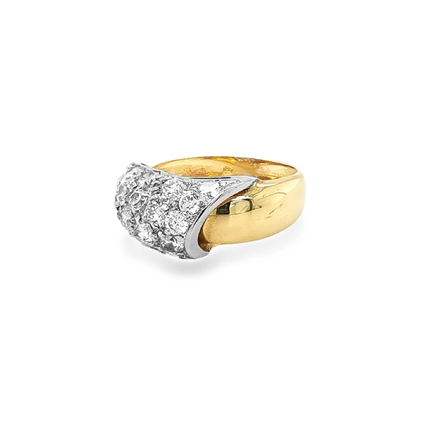 Kombinierter Goldring mit Zirkonen