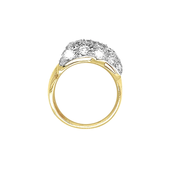 Kombinierter Goldring mit Zirkonen
