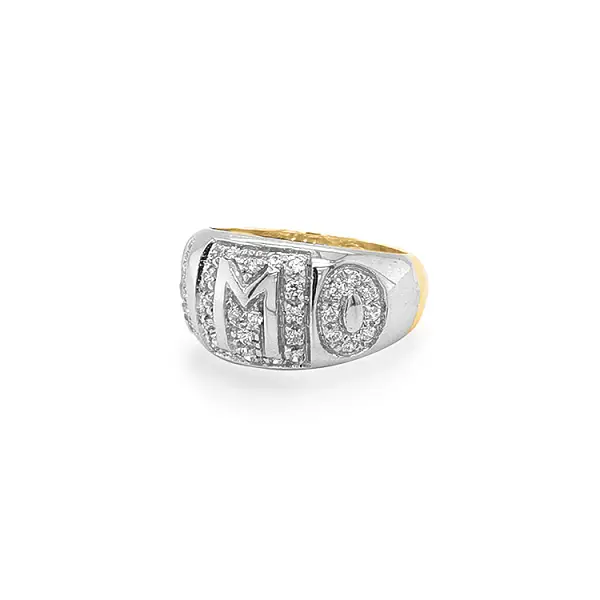 Kombinierter Goldring mit Zirkonen