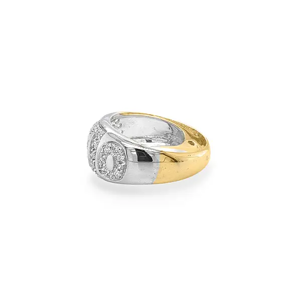 Kombinierter Goldring mit Zirkonen