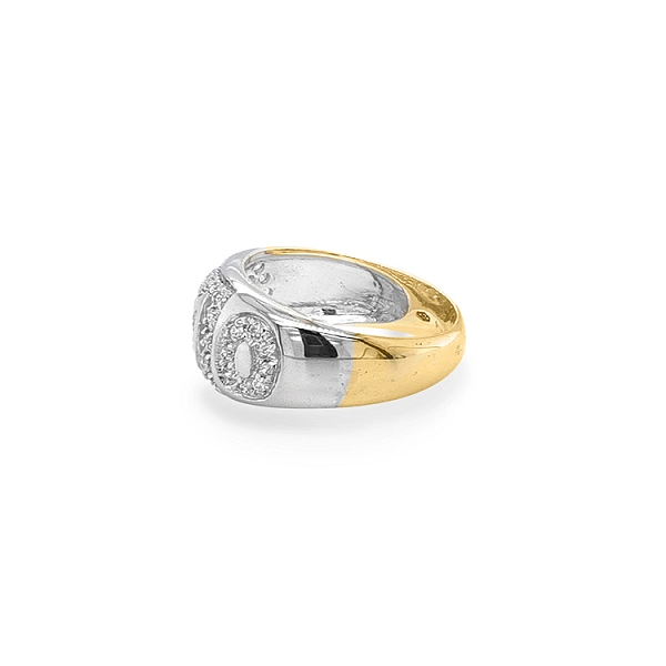 Kombinierter Goldring mit Zirkonen