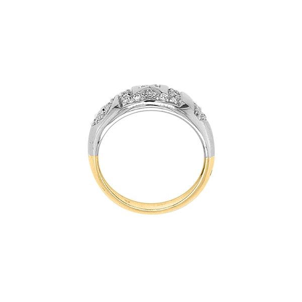 Kombinierter Goldring mit Zirkonen