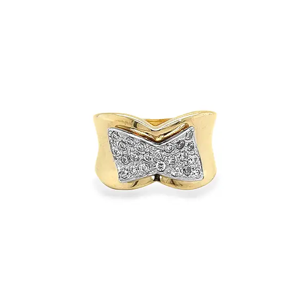 Kombinierter Goldring mit Zirkonen