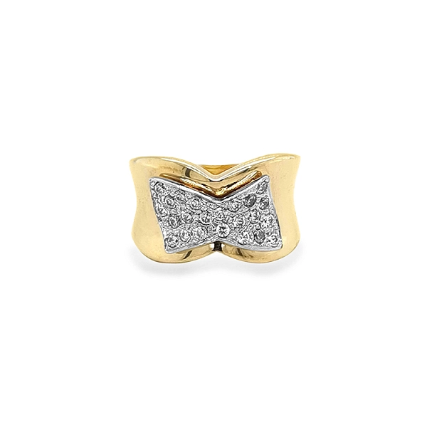 Kombinierter Goldring mit Zirkonen