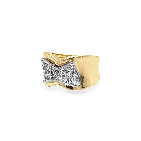 Kombinierter Goldring mit Zirkonen