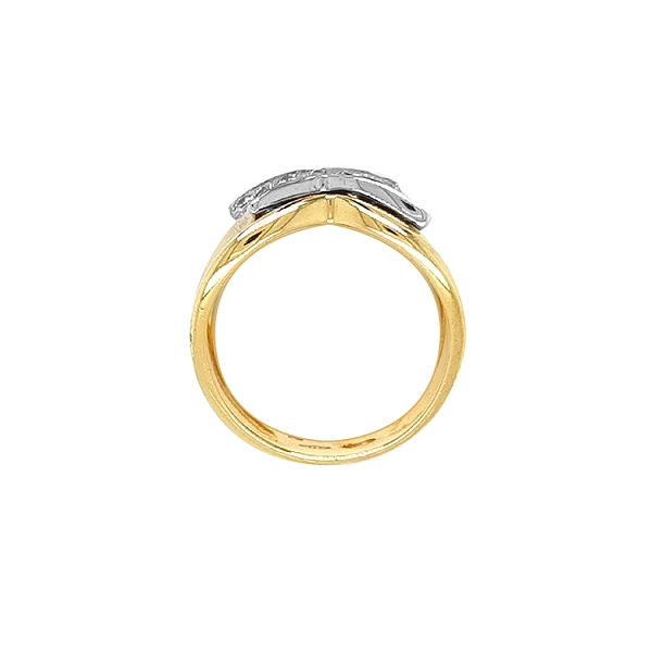 Kombinierter Goldring mit Zirkonen