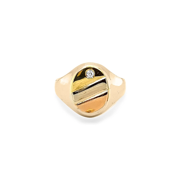 Goldener Herrenring mit Zirkon