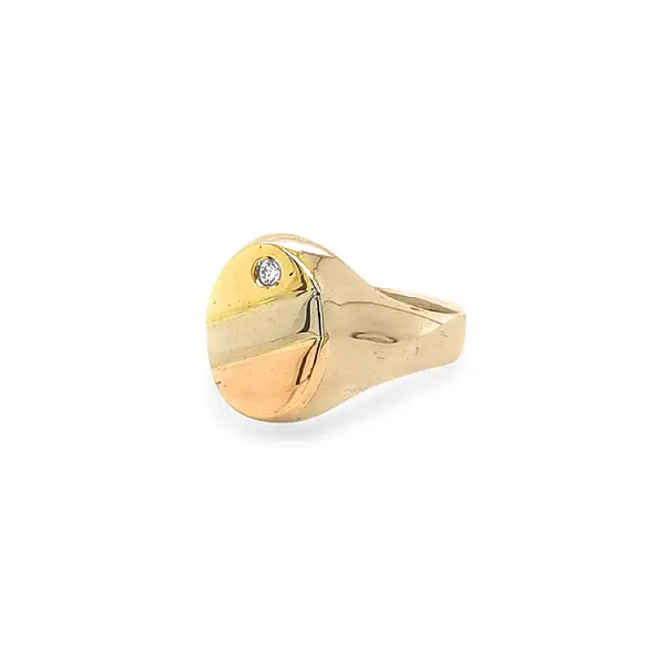 Goldener Herrenring mit Zirkon