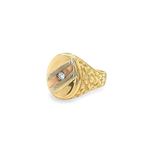 Goldener Herrenring mit Zirkon