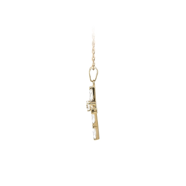 Gold-Anhänger Kreuz mit Zirkonen
