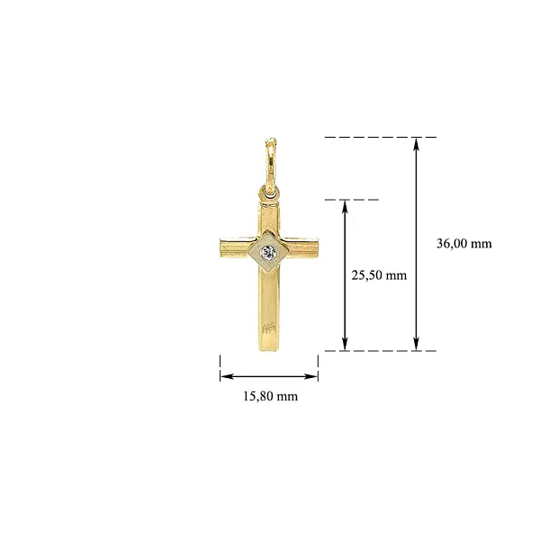 Gold-Anhänger Kreuz mit Zirkon