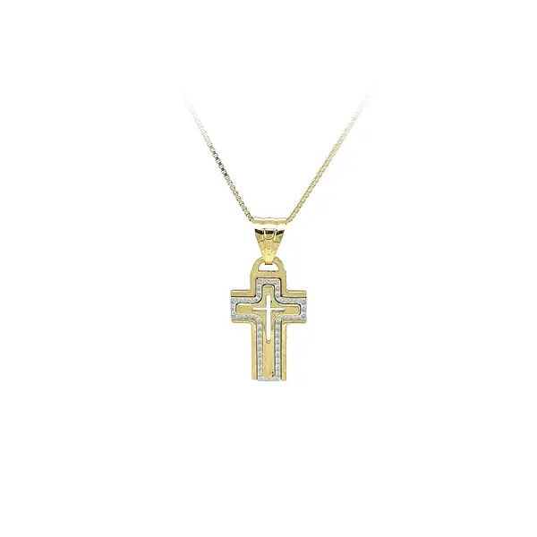 Kreuz aus kombiniertem Gold