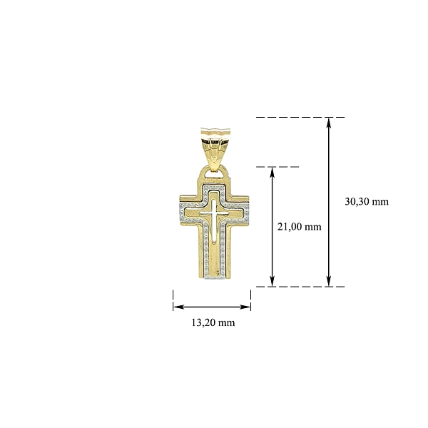 Kreuz aus kombiniertem Gold