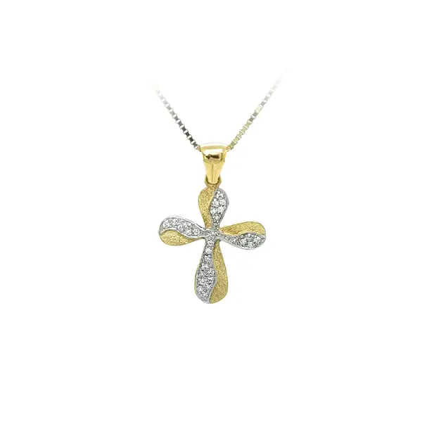 Goldenes Kreuz mit Zirkonen