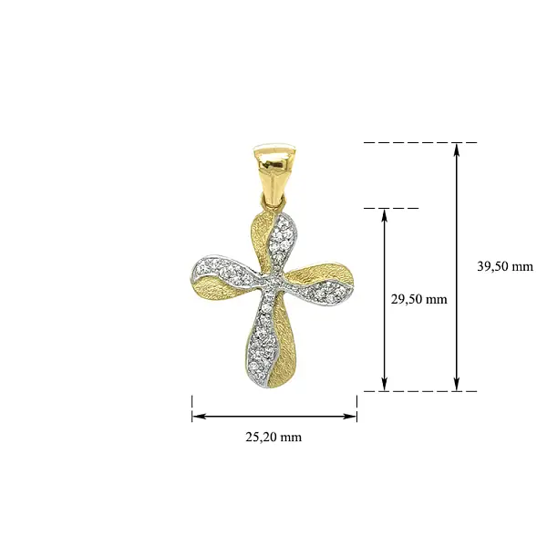 Goldenes Kreuz mit Zirkonen