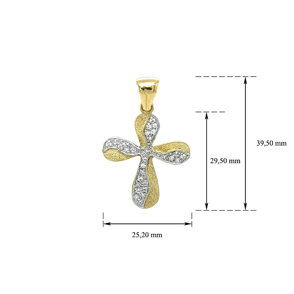 Goldenes Kreuz mit Zirkonen