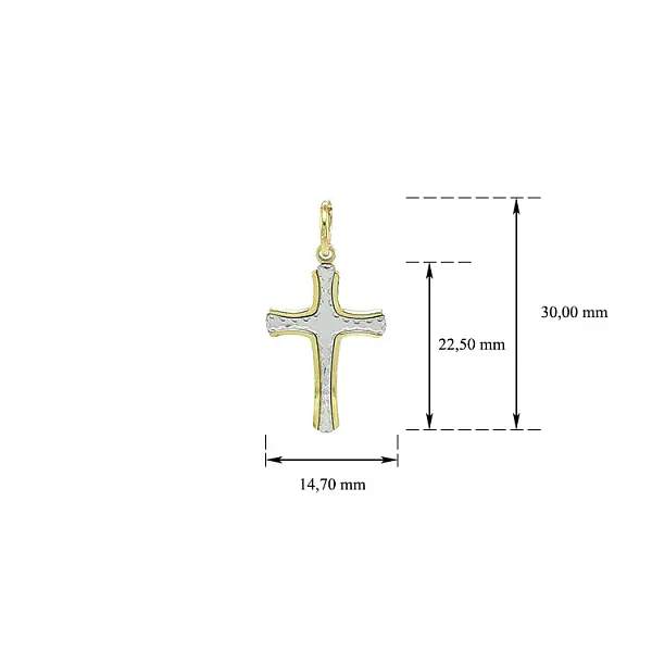 Kreuz aus kombiniertem Gold