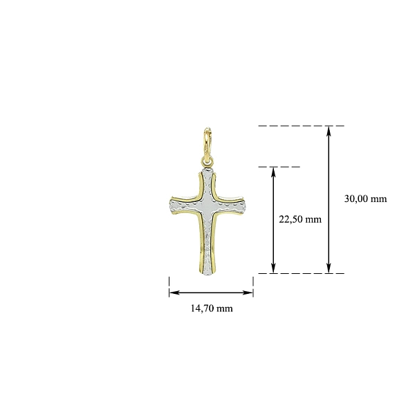 Kreuz aus kombiniertem Gold
