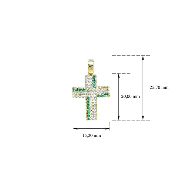 Gold-Anhänger Kreuz mit Zirkonen