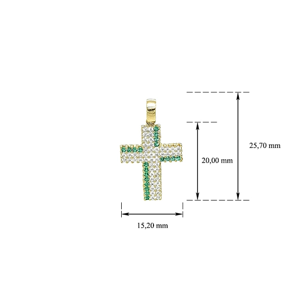 Gold-Anhänger Kreuz mit Zirkonen