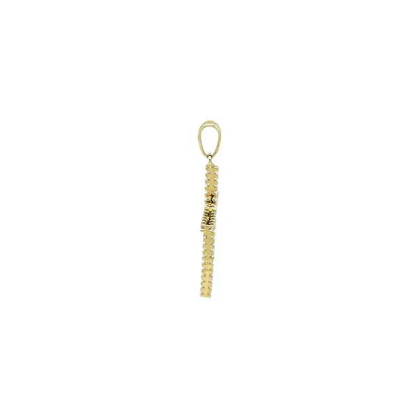 Gold Doppelseitiges Kreuz mit Zirkonen