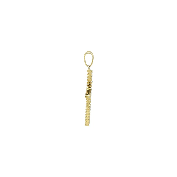 Gold Doppelseitiges Kreuz mit Zirkonen