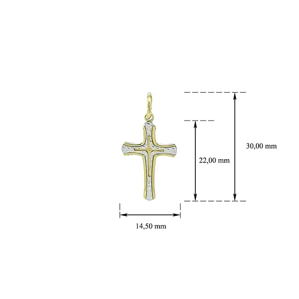 Goldenes Kreuz aus kombiniertem Gold