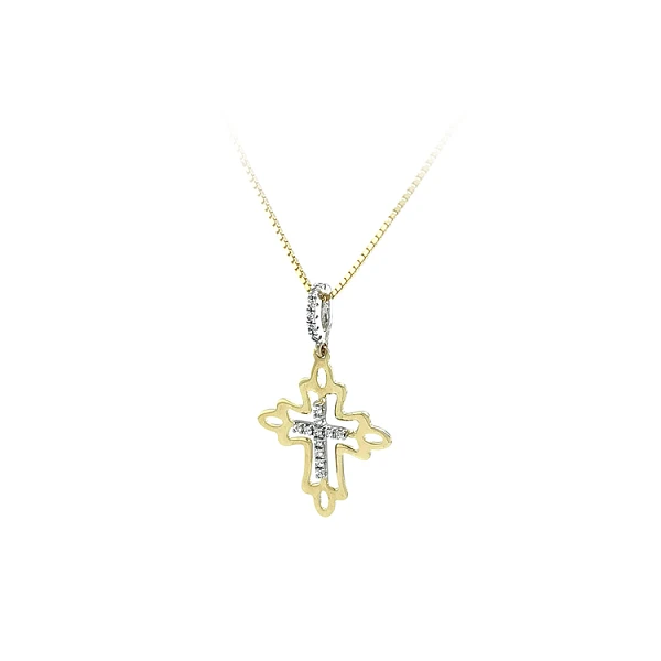 Kreuz mit Zirkonen in Gold