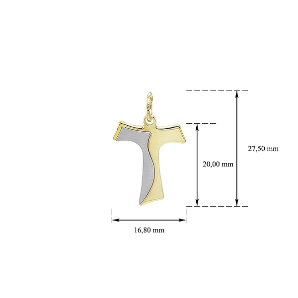 Gold-Anhänger Kreuz aus kombiniertem Gold