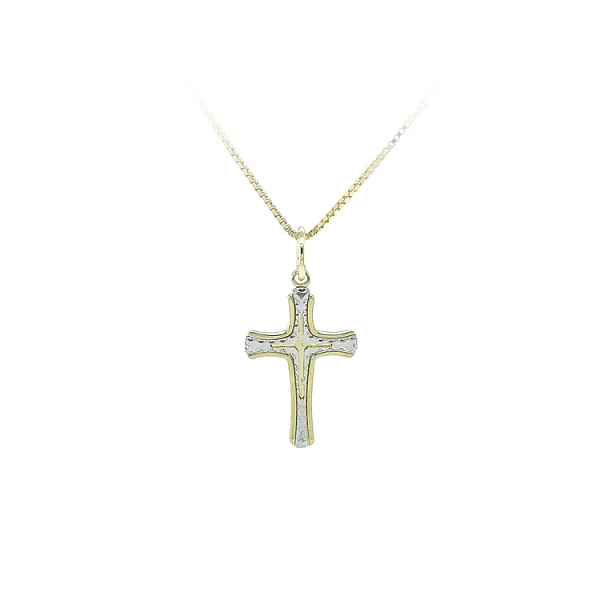Anhänger Kreuz aus kombiniertem Gold