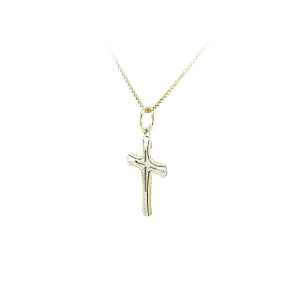 Anhänger Kreuz aus kombiniertem Gold