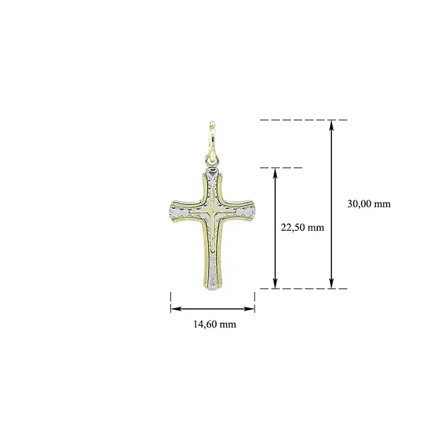 Anhänger Kreuz aus kombiniertem Gold