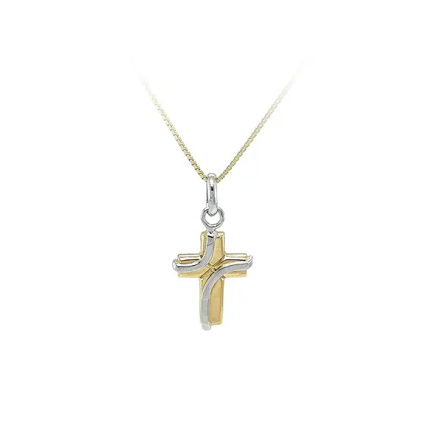 Anhänger Kreuz aus kombiniertem Gold