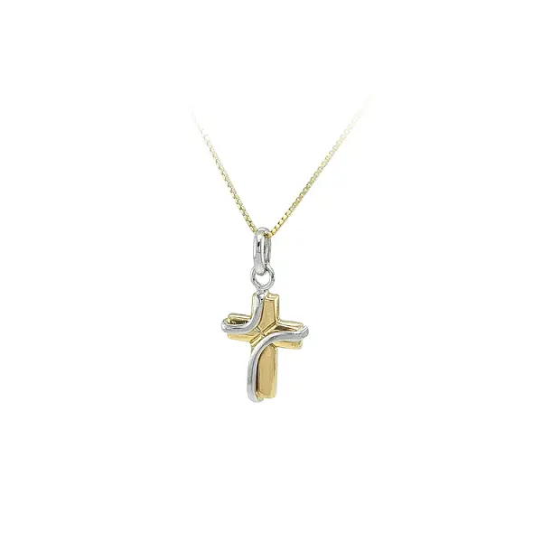 Anhänger Kreuz aus kombiniertem Gold