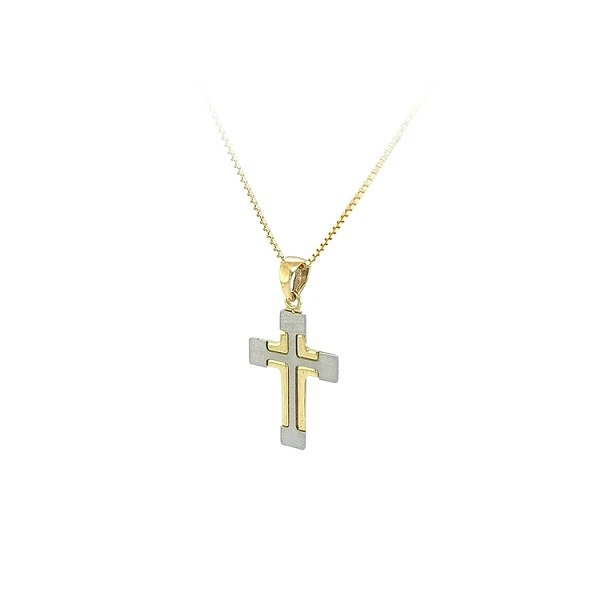 Anhänger Kreuz aus kombiniertem Gold