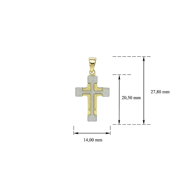 Anhänger Kreuz aus kombiniertem Gold