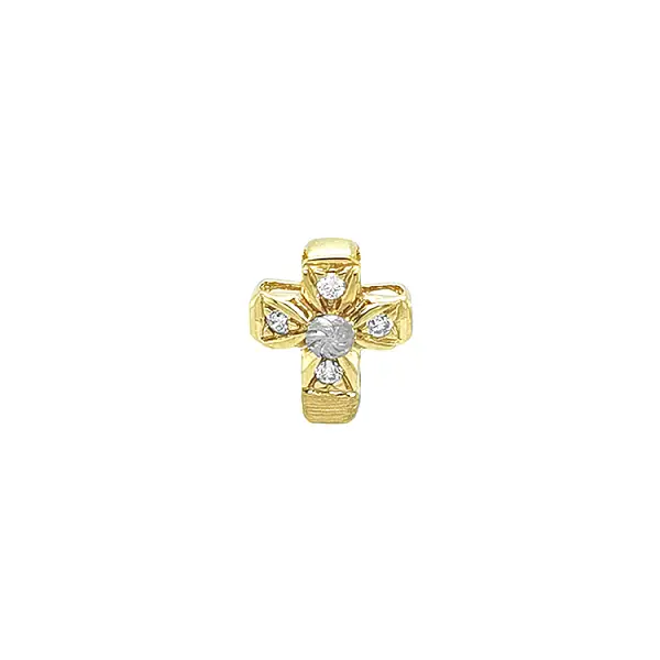 Gold-Anhänger Kreuz mit Zirkonen